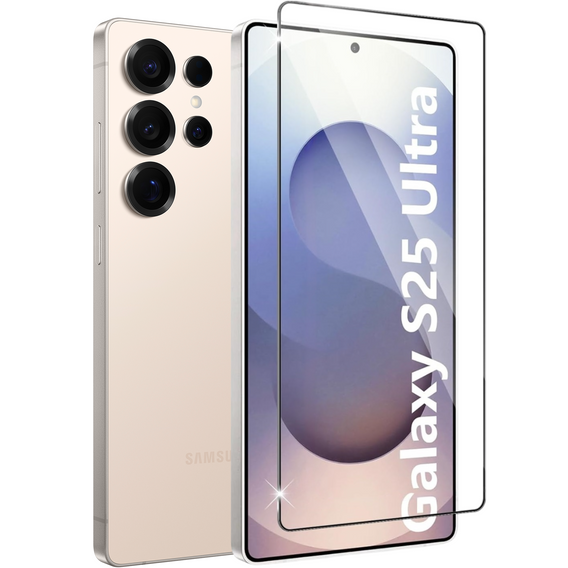 3D tvrdené sklo pre Samsung Galaxy S25 Ultra, čierny rám