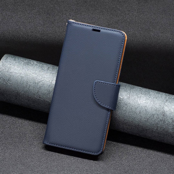 Klapkové puzdro pre Samsung Galaxy A54 5G, Wallet Litchi Magnet, tmavomodré