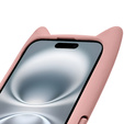 Puzdro pre iPhone 16, pre MagSafe, Cute Cat, ružové + sklo na displej