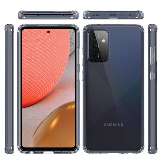 Obal na mobil pre Samsung Galaxy A72 5G, Fusion Hybrid, priehľadné