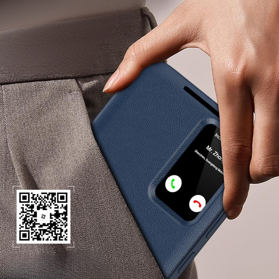 Flipové puzdro pre Samsung Galaxy A55 5G, Smart View Wallet, modré