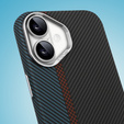 Puzdro pre iPhone 16 Plus, Carbon Fiber MagSafe, čierna / modrá