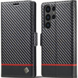 Klapkové puzdro pre Samsung Galaxy S23 Ultra, Carbon LC.IMEEKE, čierne