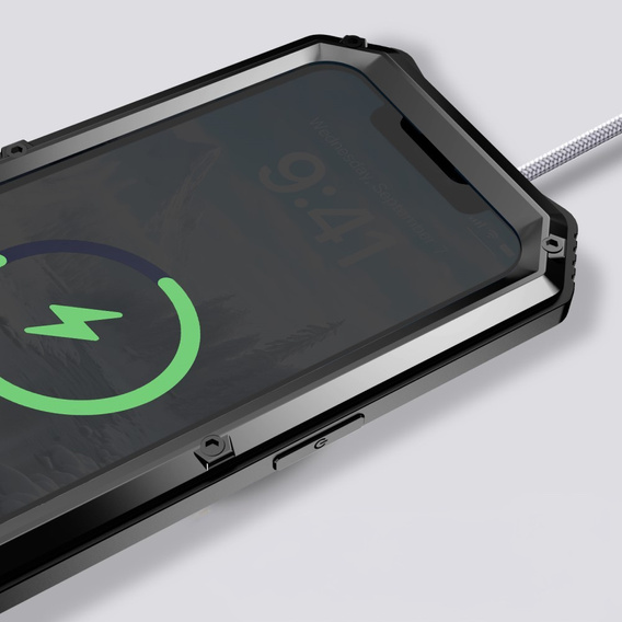 Obrnené puzdro pre iPhone 16E, R-JUST, čierne