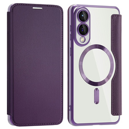 Klapkové puzdro pre Samsung Galaxy S25 Edge, RFID Wallet MagSafe CamShield, fialové