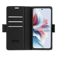 Puzdro pre Oppo Reno 11F, ERBORD Glossy Litchi, flipová peňaženka, čierne