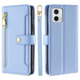 Klapkové puzdro pre Motorola Moto G73 5G, Wallet Zipper Pocket, modré