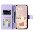 Puzdro s chlopňou pre Samsung Galaxy S25 Ultra, Rhombus Crossbody Leather, fialové