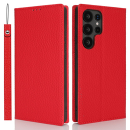Klapkové puzdro pre Samsung Galaxy S25 Ultra, Litchi Skin Grain, červené