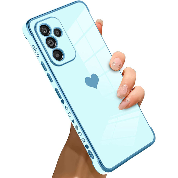 Obal na mobil pre Samsung Galaxy A34 5G, Electro heart, modré