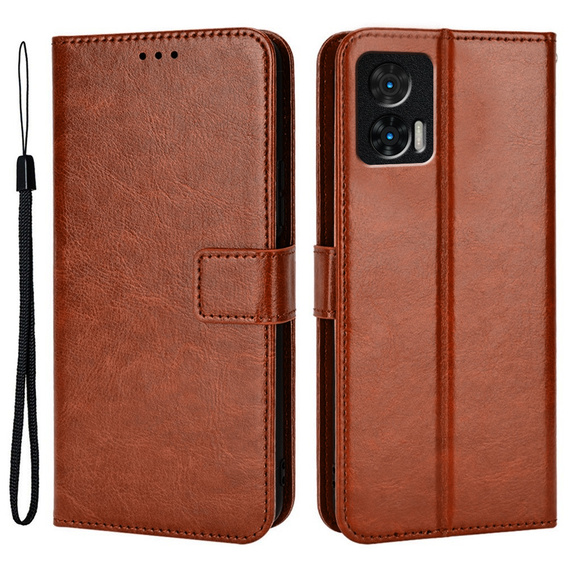 Klapkové puzdro pre Motorola Edge 30 Neo 5G, Crazy Horse Wallet, hnedé