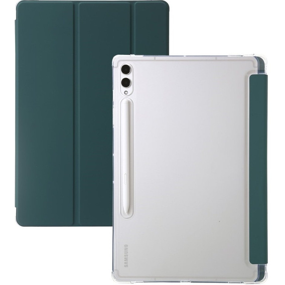 Puzdro pre Samsung Galaxy Tab S9 Ultra, Smartcase Hybrid, so slotom na stylus, tmavozelené