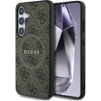 GUESS Obal na mobil pre Samsung Galaxy S25, 4G Ring Classic Logo, hnedé