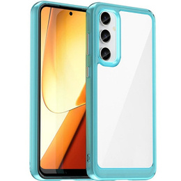 Obal na mobil pre Samsung Galaxy S23 FE, Fusion Hybrid, transparentné / modré