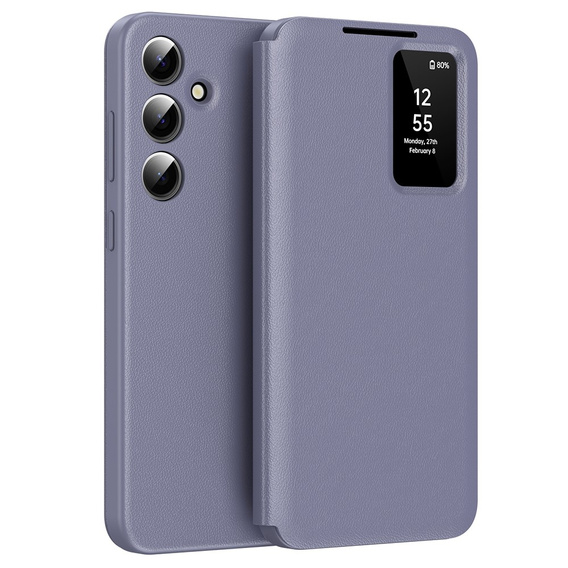 Flipové puzdro pre Samsung Galaxy A55 5G, Smart View Wallet, fialové