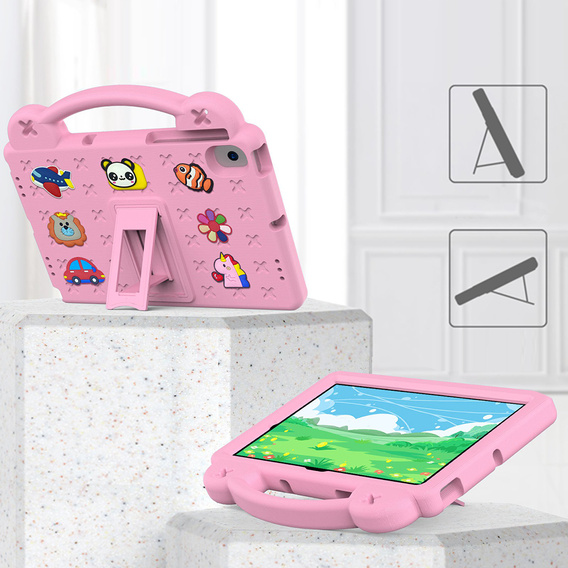 Detské puzdro pre Lenovo M10 X306 2 Gen / M10 Plus TB-X606 10.3 / Samsung Tab A 10.1 T510/515 / K10 X6C6, Cute Patterns, so stojanom, ružové