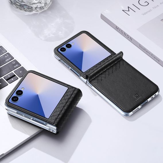Puzdro Dux Ducis pre Samsung Galaxy Z Flip7 5G, Bril, čierne