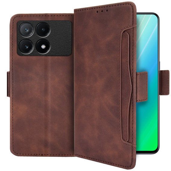 Klapkové puzdro pre Xiaomi Poco X6 Pro 5G, Card Slot, hnedé