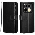 Klapkové puzdro pre Infinix Note 40 Pro Plus, Crazy Horse Wallet, čierne