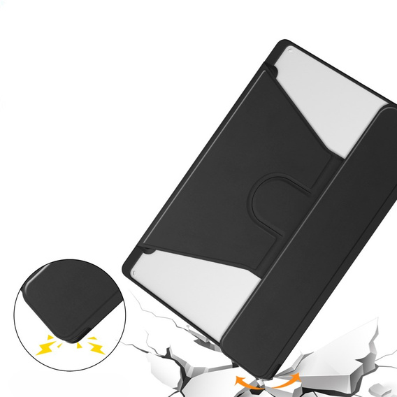 Puzdro s klávesnicou pre Samsung Galaxy Tab S6 Lite 2024 / 2022 / 2020, Rotary 360° Leather, čierne