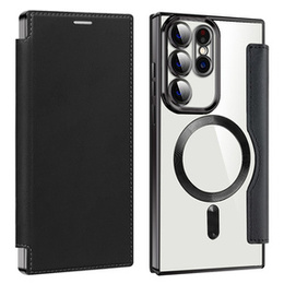 Klapkové puzdro pre Samsung Galaxy S23 Ultra, RFID Wallet MagSafe CamShield, čierne