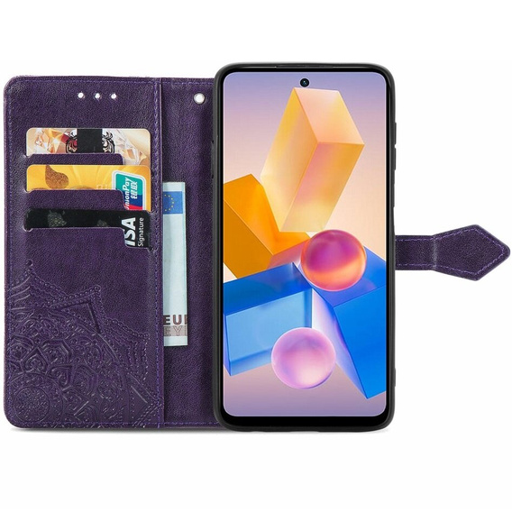 Klapkové puzdro pre Infinix Hot 40i, Mandala, fialové