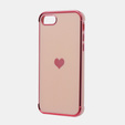 Obal na mobil pre iPhone 7/8/SE 2020/SE 2022, Electro heart, ružové rose gold