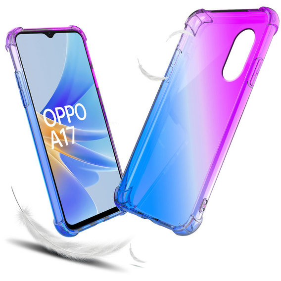 Puzdro pre Oppo A17, Gradient Dropproof, Fialová / modrá