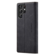CASEME puzdro pre Samsung Galaxy S22 Ultra, Leather Wallet Case, čierne