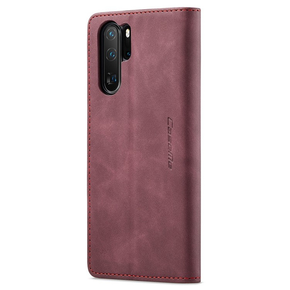 CASEME puzdro pre Huawei P30 Pro, Leather Wallet Case, bordové