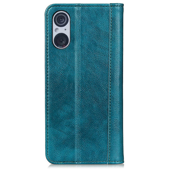 Obal na mobil pre Sony Xperia 5 V, Wallet Litchi Leather, zelený