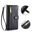 Klapkové puzdro pre Infinix Note 40 Pro, Wallet Zipper Pocket, čierne