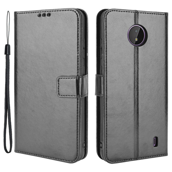 Klapkové puzdro pre Nokia C10 / C20, Crazy Horse Wallet, čierne