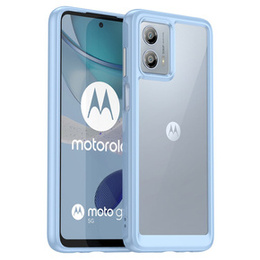 Obal na mobil pre Motorola Moto G53 5G, Fusion Hybrid, transparentné / modré