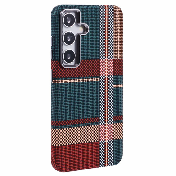 Puzdro pre Samsung Galaxy S25+ Plus, Carbon Fiber MagSafe, červená / zelená