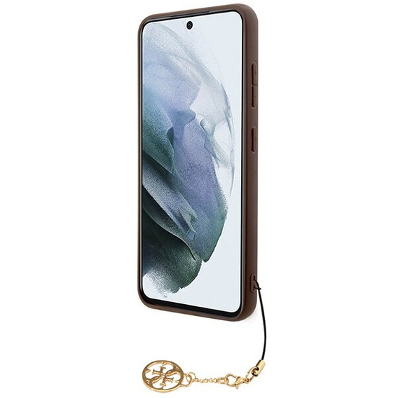GUESS Obal na mobil pre Samsung Galaxy A55, 4G Charms Collection Hardcase, hnedé