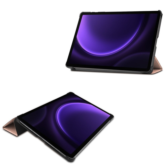 Puzdro pre Samsung Galaxy Tab S9 FE, trojskladové, ružové rose gold