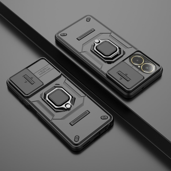 Puzdro pre Realme C67 4G, KickStand Camera Lens, čierne
