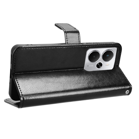 Klapkové puzdro pre Realme 14 5G / Realme 14T 5G, Crazy Horse Wallet, čierne
