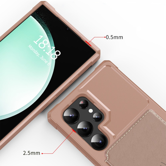 Puzdro pre Samsung Galaxy S25 Ultra, Card Holder Kickstand, čierne