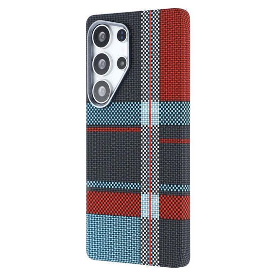 Puzdro pre Samsung Galaxy S25 Ultra, Carbon Fiber MagSafe, modrá / červená