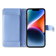 Klapkové puzdro pre iPhone 15, Wallet Zipper Pocket, modré