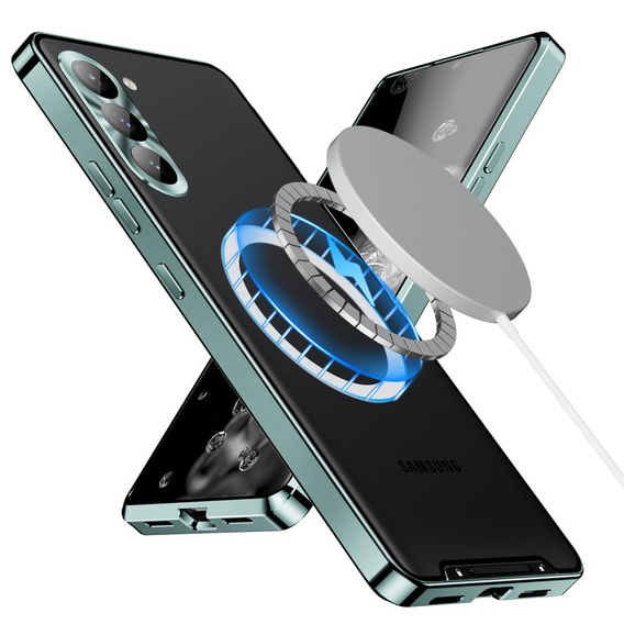 Ochranné puzdro na fotoaparát pre Samsung Galaxy S23 Plus, CamShield MagSafe, transparentné / zelené
