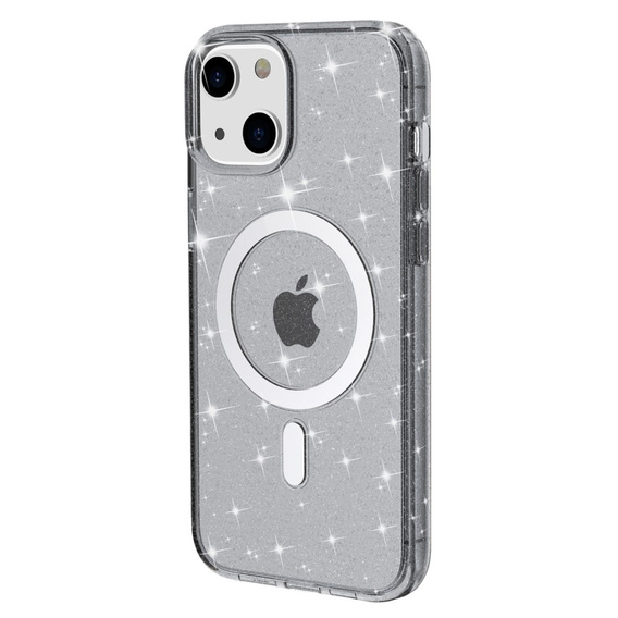 Puzdro pre iPhone 14 Plus, Glittery, pre MagSafe, čierne