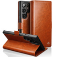 Flipové puzdro pre Samsung Galaxy S25 Ultra, QIALINO Leather Wallet, hnedé
