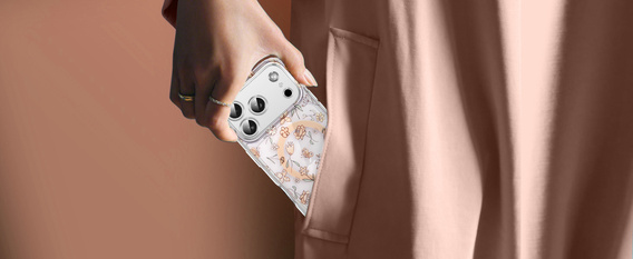 Magnetické puzdro s kvetinovým laserovým vzorom pre iPhone 17 Pro