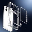 Puzdro pre iPhone 16 Plus, Card Holder Kickstand, transparentné 
