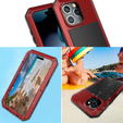 Puzdro pre iPhone 15, pancierované, s integrovaným sklom, červené