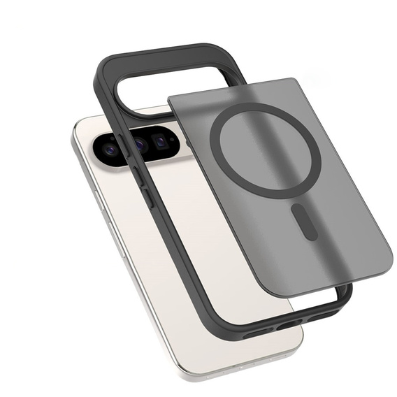 Matné puzdro pre Google Pixel 10 / 10 Pro, pre MagSafe, priesvitné čierne