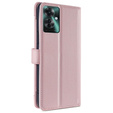 Klapkové puzdro pre Oppo Reno 11F 5G, Wallet Zipper Pocket, ružové